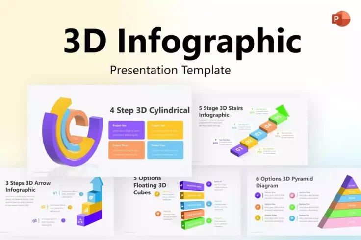 View Information about 3D Infographics PowerPoint Template