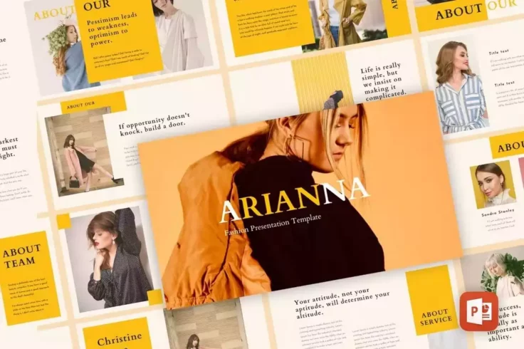 View Information about Arianna Fashion Presentation PowerPoint Template