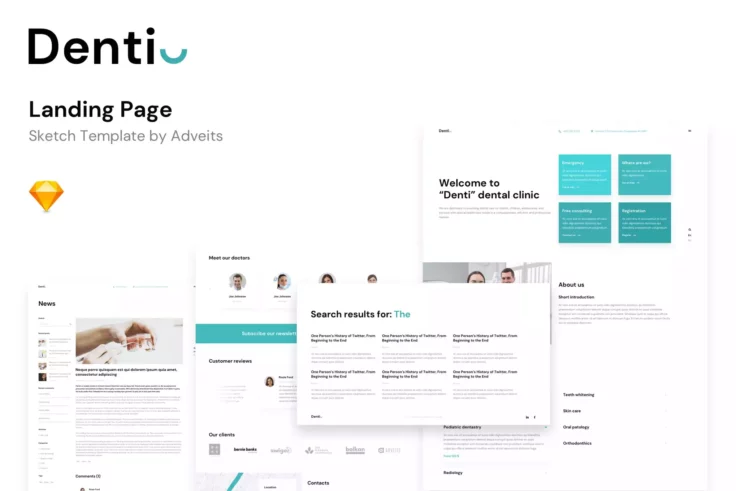 View Information about Denti Landing Page Sketch Template