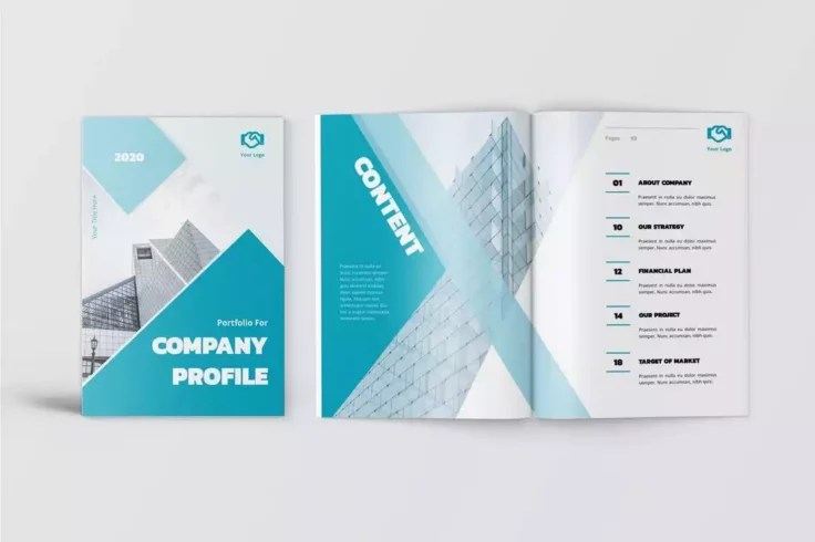 View Information about Blue Company Profile Word Template