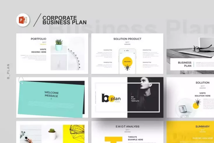 View Information about Clean Corporate Business Plan Presentation Template