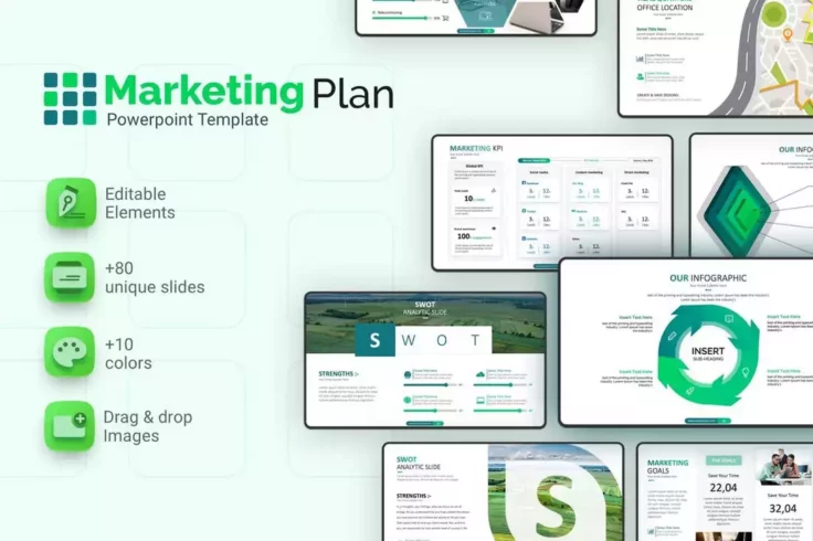 View Information about Clean Marketing Plan PowerPoint Template