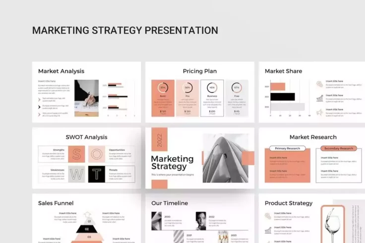 View Information about Clean Marketing Strategy PowerPoint Template