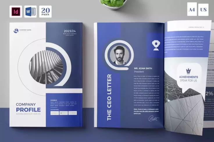 View Information about Company Profile Word & InDesign Template