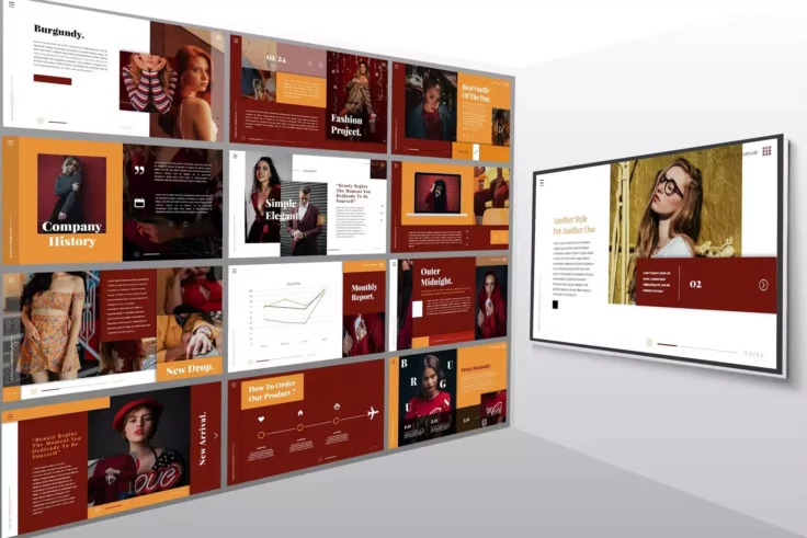 View Information about Burgundy Fashion PowerPoint Template