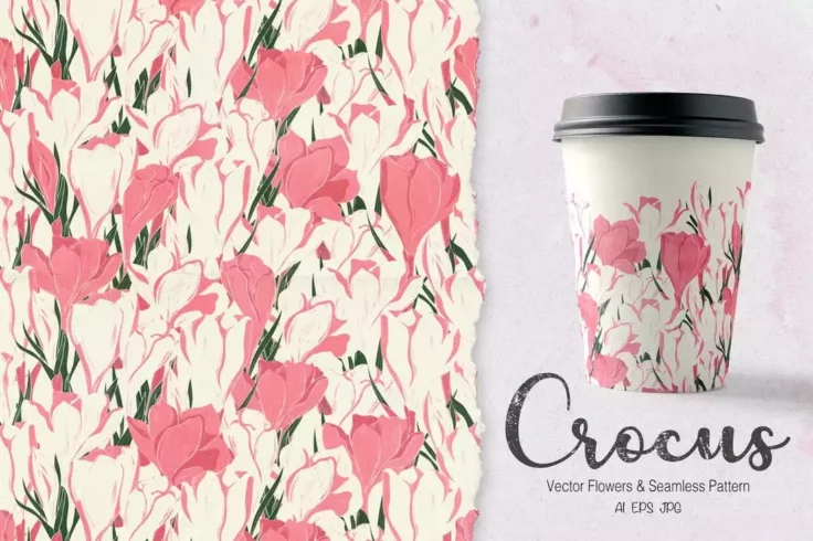 View Information about Crocus Pink Floral Backgrounds & Patterns