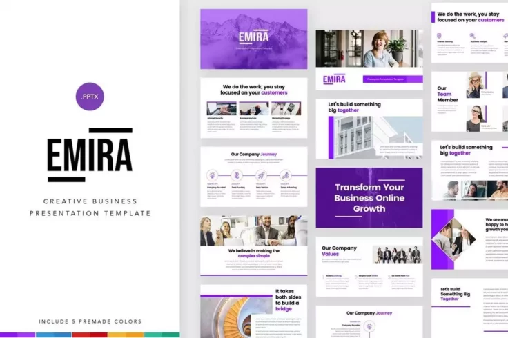 View Information about Emira Creative Company PowerPoint Template