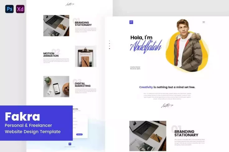 View Information about Fakra Adobe XD Website Template for Freelancers
