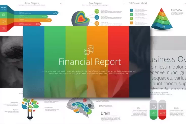 View Information about Financial Report PowerPoint Presentation Template