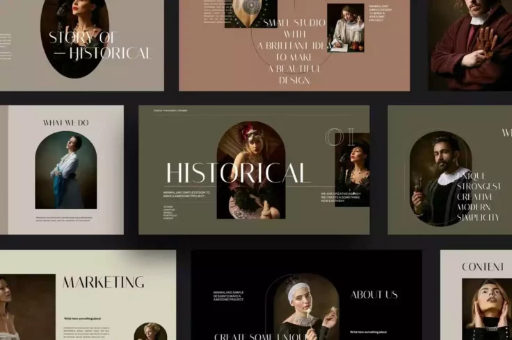 View Information about Historical Fashion Presentation PowerPoint Template