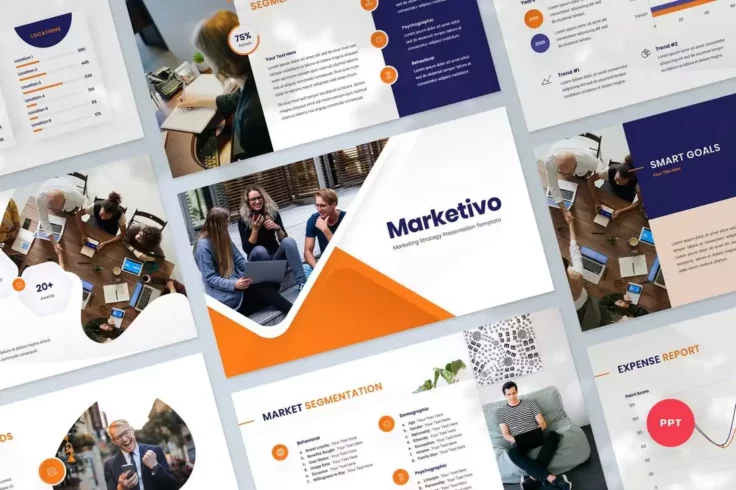 View Information about Marketing Strategy Presentation PowerPoint Template