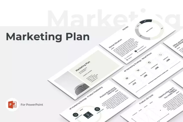 View Information about Minimalist Marketing Plan PowerPoint Template