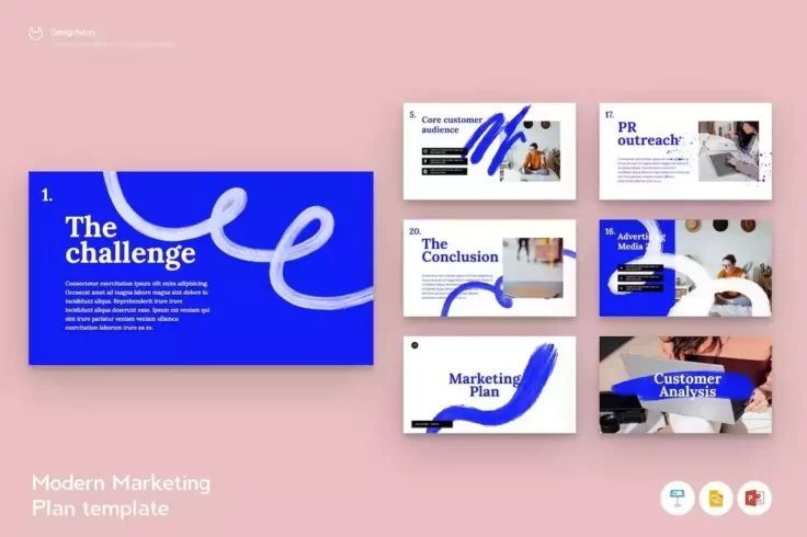 View Information about Modern Marketing Plan PowerPoint Template