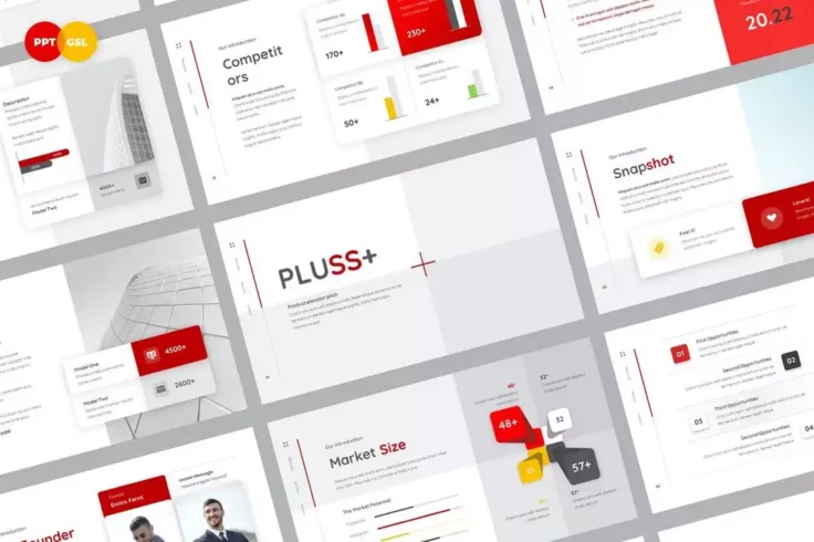 View Information about PLUSS Elevator Pitch PowerPoint Template