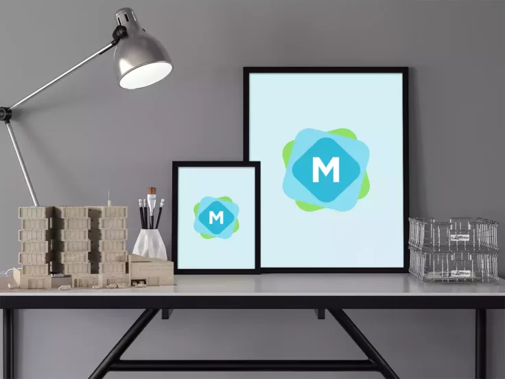 View Information about Poster & Desk Mockup PSD