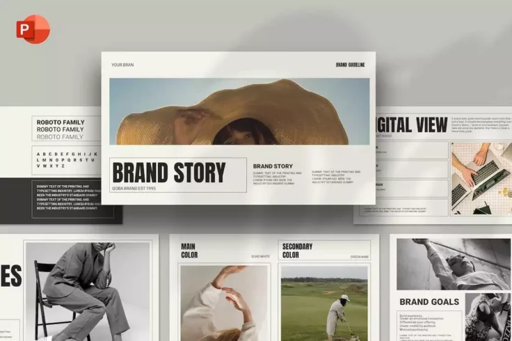 View Information about Qoba Clean Brand Guide PowerPoint Template