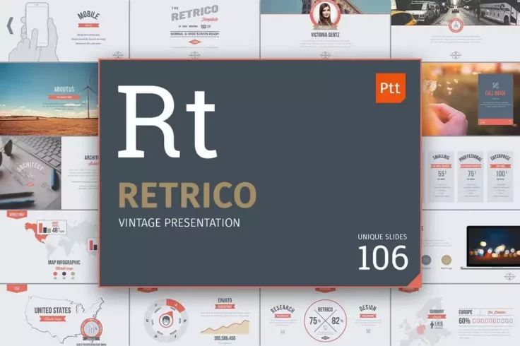 View Information about Retrico Vintage Slides PowerPoint Template