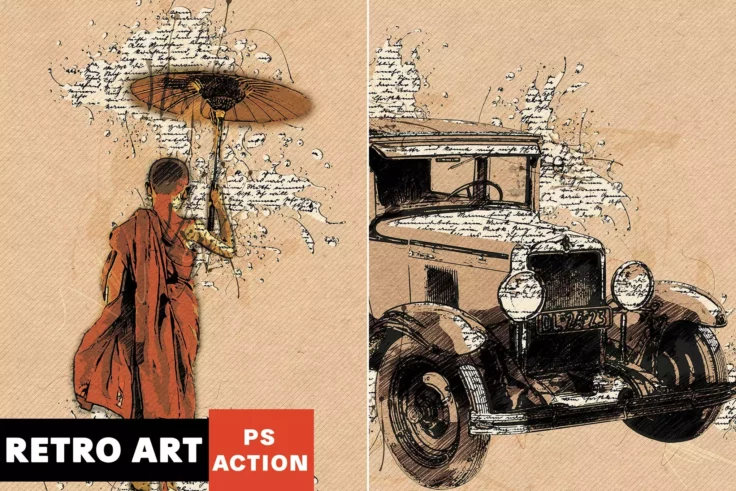 View Information about Retro Art Photoshop Action