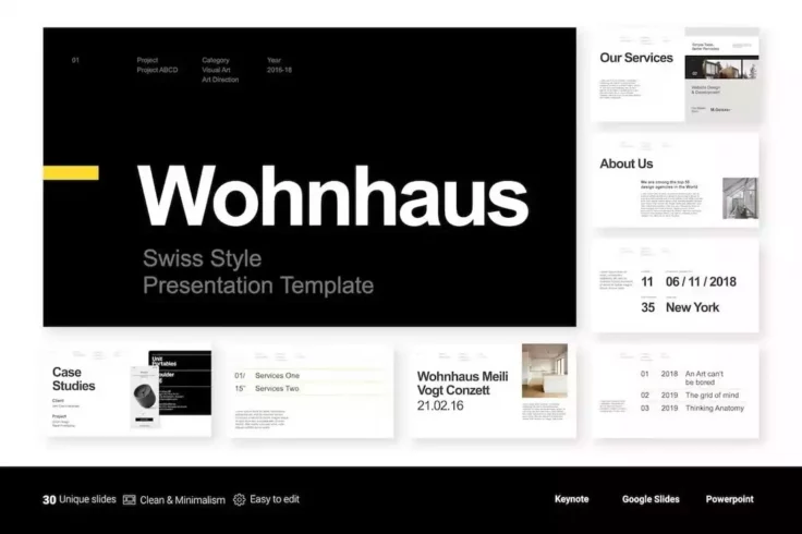 View Information about Wohnhaus Clean Business PowerPoint Template